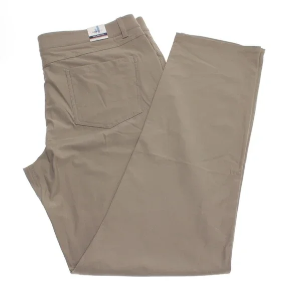 Johnnie-O NWT 5 Pocket Jean Cut Pants Size 38 US In Solid Beige 100% Polyester